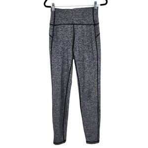 Lululemon Out To Lunge Untight Heathered Black Luon Soft Leggings Size 4